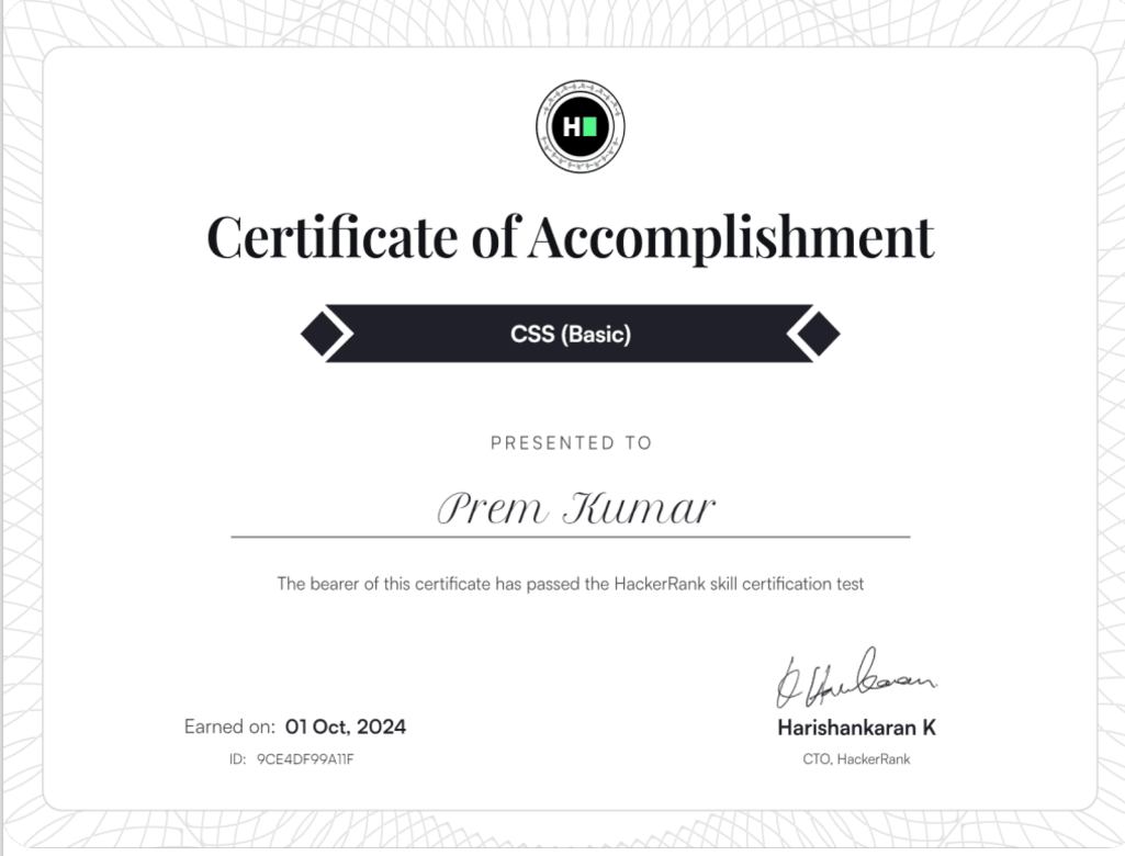 css certificate